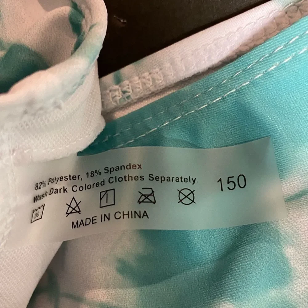2PC SHEIN Green White‎ Tie Dye Bikini Size 150